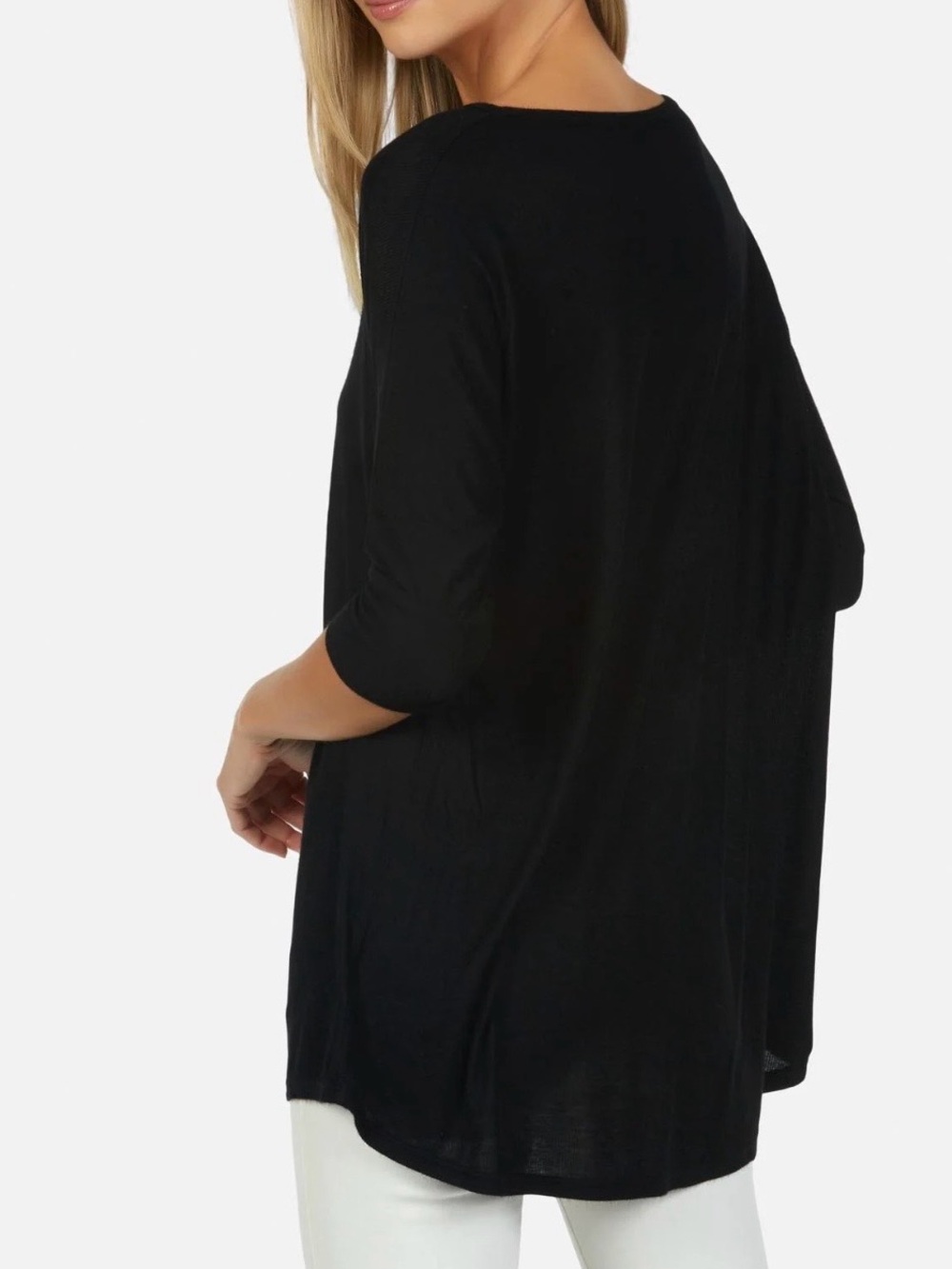Lauren Moshi Eva X Crystal Biting Lip Drape V Neck
Tee Size Medium - Picture 2 of 8